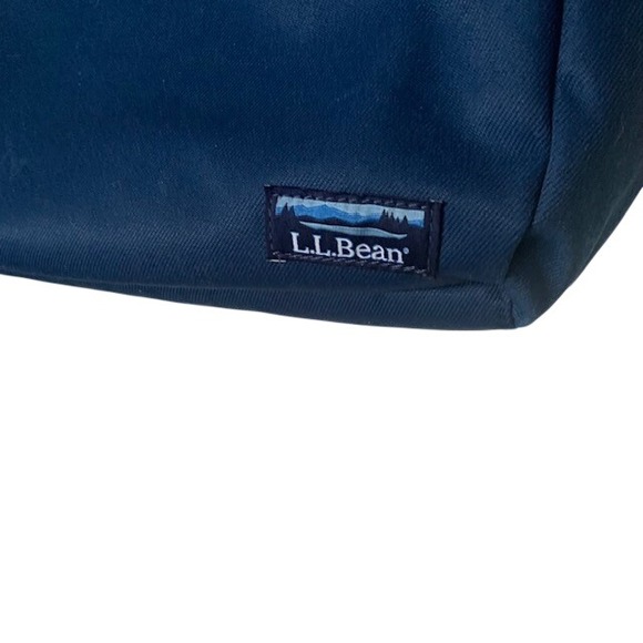 L.L. Bean Large Insulated Zip Top Tote Bag Blue # 505207 Durable Nylon GUC Flaws - Picture 2 of 12